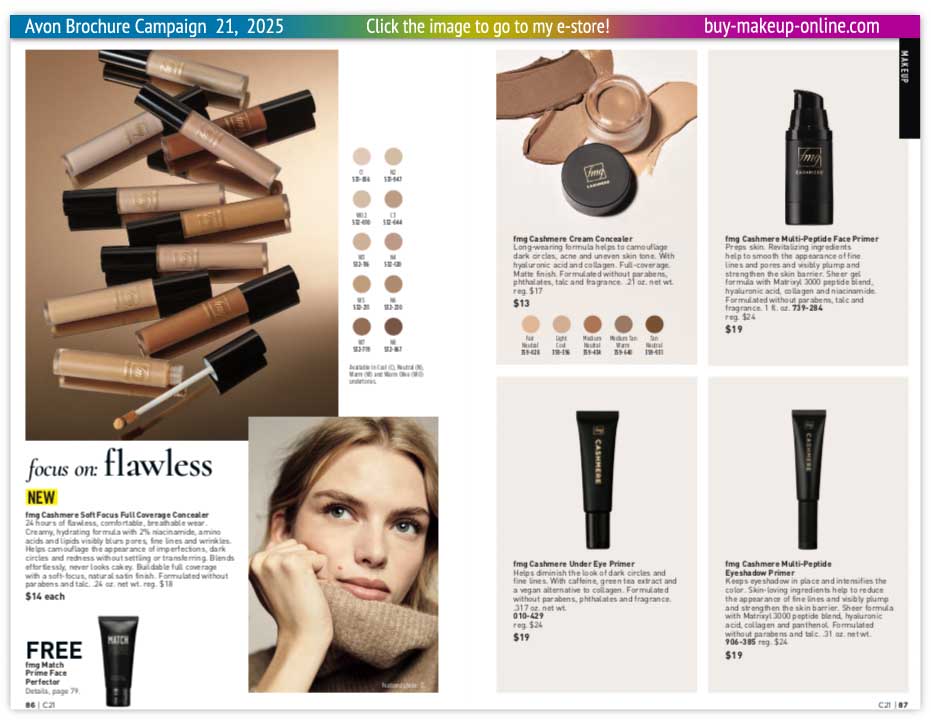 view Avon Campaign 21 Catalog Online | Avon Cashmere Soft Focus Concealer Cream Eye And Face Primer