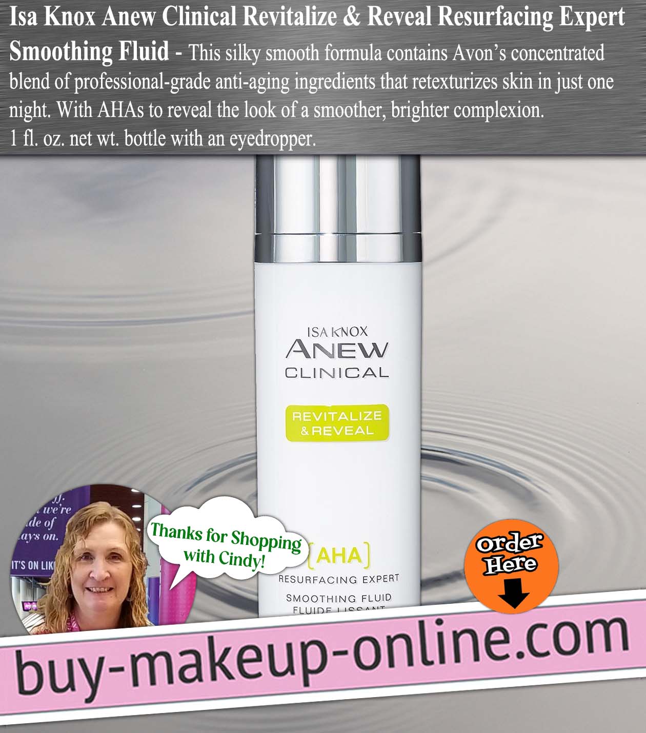 AVON Isa Knox Anew Clinical Revitalize & Reveal Resurfacing Expert Smoothing Fluid 
